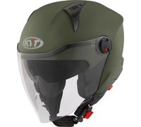 KYT D-City Plain Jet Helmet, green matt, size XS (53/54)