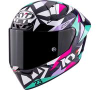 KYT KX-1 Race GP Bastianini Replica 2025, full face helmet XS Black/White/Pink/Turquoise