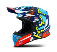 KYT Skyhawk Hyperflow Motocross Helmet, red-blue, size L for Men