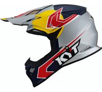 KYT Skyhawk Taddy Replica Motocross Helmet, blue-silver, size M for Men