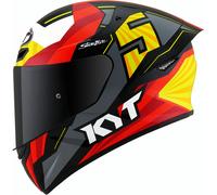 KYT TT Course Flux Helmet, red/yellow, size XS