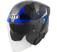 KYT TTR-Jet Led Jet Helmet, black-blue, size M for Men
