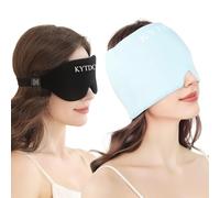 KYTDC Migraine Relief Cap, Cooling Gel Ice Head Wrap, Soothing Headache Hat Ice Pack Mask, Headache Eyes Mask for Tension, Stress,Hangover (Blue)