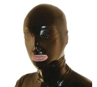 KYTFLCG Bondage Latex Mask Honeycomb Eye Open Mouth with Nostril Cosplay Club Wear Party Costumes Unisex(Size:M)