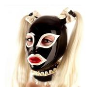 KYTFLCG Latex Hood Full Head Realistic Emulsion Female Mask Cosplay Drag Queen Halloween Fancy Dress Headwear with Wig(Size:S)