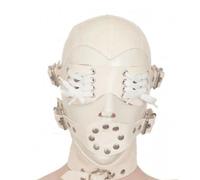 KYTFLCG Latex Hood Handmade Mask Rubber with Detachable Blindfold and Mouthfold Back Zipper for Cosplay Headgear(Color:XS)