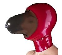 KYTFLCG Latex Hood Handmade Red Adult Mask With Back Zipper Open Eyes Mouth for Halloween Party Club Costume Prom(Size:XXL)