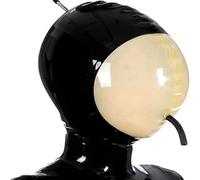 KYTFLCG Latex Hood Rubber Cover Face Masks with Only Nasal Tube for Unisex Party Cosplay Masquerade Halloween Wear(Size:XL)