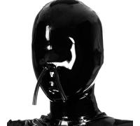 KYTFLCG Latex Hood Rubber Cover Face Masks with Only Nose Opening Unisex Party Cosplay Masquerade Halloween Wear(Size:XL)