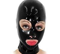 KYTFLCG Latex Hood Rubber Cover Masks with Open Eyes and Mouth for Small Face People Cosplay Masquerade Halloween(Size:XXL)