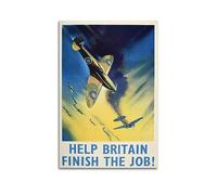KYTIN Vintage World War II Poster Spitfire Wootton Decorative Painting Canvas 16x24inch(40x60cm)