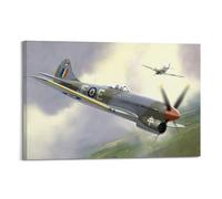KYTIN WW2 Vintage Fighter Plane Poster Hawker Tempest Mk.V Decorative Painting Canvas 08x12inch(20x30cm)