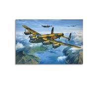 KYTIN WWII Fighter Poster Lancaster Heavy Bomber Decorative Painting Canvas 16x24inch(40x60cm)