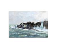 KYTIN WWII Vintage Battleship Poster 1942 03 22 HMS Cleopatra 2nd Battle of Sirte Decorative Painting Canvas 20x30inch(50x75cm)