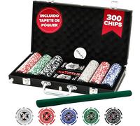 Kyto Poker Age 3+ Set 300 Pieces - Ideal Texas Hold Em Set - With Case, Poker Chips and Poker Game Cards - Perfect for Professionals, Beginners and Tournament Poker Table
