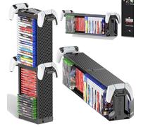 Kytok 40 Discs Video Game Storage Tower Holder with Controller Stand, Wall Mount Game Organizers and Storage for Nintendo Switch 2/ PS5/ PS4/ Xbox, Vertical & Horizontal Stand for Gaming Accessories