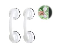 Kytpyi 2PCS Anti-Slip Bathroom Safety Rails for Elderly - Suction Grab Rails for Glass & Sliding Doors (White)
