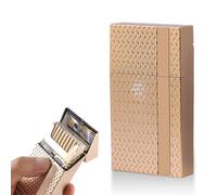 Kytpyi Cigarette Case for Roll Ups, Cigarette Case, Drop Resistance Plastic Cigarette Tin Holds 16~20PCS Cigarettes for Women Men, Light Portable Sturdy Pocket Cigarette Box for Gift (Gold)