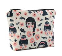 Kytpyi Makeup Bag, Cosmetics Bag as Sisters Gifts, Cute Illustration Style Travel Pouch for Friends Sisters as Birthday Holidaay Gift, Portable Linen Cosmetic Pouch for Daily Date Party and Travel