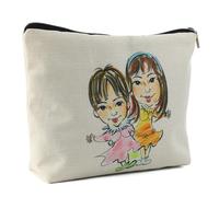 Kytpyi Makeup Bag, Cosmetics Bag as Sisters Gifts, Cute Illustration Style Travel Pouch for Friends Sisters as Birthday Holidaay Gift, Portable Linen Cosmetic Pouch for Daily Date Party and Travel