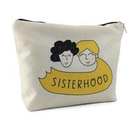 Kytpyi Makeup Bag, Cosmetics Bag as Sisters Gifts, Cute Illustration Style Travel Pouch for Friends Sisters as Birthday Holidaay Gift, Portable Linen Cosmetic Pouch for Daily Date Party and Travel
