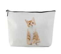Kytpyi Makeup Bag, Cosmetics Bag for Gift, Personalized Cute Cat Thema Travel Pouch for Cat Lovers Friends as Birthday Fest Gifts, Linen-Cotton Cosmetic Pouch for Daily Life Work or Travel