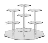 Kytpyi Perfume Stand, Display Stand, 7 Tier 5cm Crystal Clear Rhombus Acrylic Display Stand for Perfume Figure Cupcake Jewelry, Installation-friendly Sturdy Acrylic Display Risers for Home Counter
