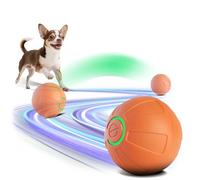 Kytujoy Interactive Small Dog Toy Ball, 2 Inch Smart Jumping Ball for Puppy/Small Dogs, Activated Automatic Bouncing Moving Vibrating, Dog Toy for Small Dogs to Keep Them Busy（Orange）
