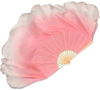 KYUEPONG Belly Dance Fan, Women Belly Dance Fan Chinese Classical Silk Gradient Double-Sided Pink Costume Dancing Show(M 20cm)