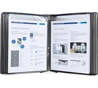 KYUEPONG Wall Mounted Reference System, 10 Pockets Poster Flip,Document Holder Suitable for Office/Workshop/Public Places/Exhibition Halls(Svart)