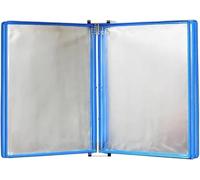 KYUEPONG Wall Mounted Reference System, 5 Panels Poster Flip Book DisplayWall Mount Reference and Display System,Rotation Wall Catalog Rack(Bule)