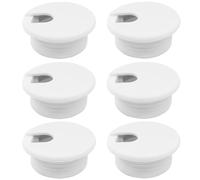 Kyuionty 1-1/2 Inch (38mm) White Desk Grommet, Plastic Cable Hole Cover Computer Table Cord Wire Organizer, Desktop Cord Management for Home Office/TV Stands Tabletops (2 Pack)