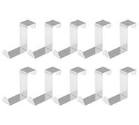 Kyuionty 10Pcs Over The Door Hooks Z-Shaped Hanging Hooks Dual Head Fits 2" & 1" Door Widths, Reversible Single Hanger Hook for Over The Door, Bathroom, Kitchen, Cupboard, Drawer