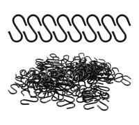 Kyuionty 120Pcs Mini S Hook 1/2 Inch, Ornament Storage S Shaped Hooks Bulk for Hanging Jewelry Chain Small Kitchenware Potted Plants, Black