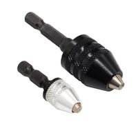 Kyuionty 2 Pieces Keyless Drill Chuck, 1/4 Inch Hex Shank Drill Chuck Bit Quick Change Adapter, Impact Chuck Adapter Converter Drill Adapter (0.3-8mm, 0.3-3.6mm)