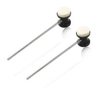 Kyuionty 2PCS Dual Sided Bass Drum Beater, Kick Drum Foot Pedal Beater Mallet with Stainless Steel Shaft, Drum Percussion Instrument Accessory Part