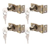 Kyuionty 4 Pcs Keyed Hasp Locks 2.5 Inch Twist Knob Keyed Locking Hasp, Metal Safety Hasp Latches Keyed Different for Small Doors, Cabinets (Bronze)