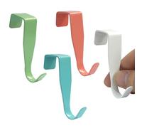 Kyuionty 4 Pcs Over The Cabenit Drawer Door Hooks J-Shape No Drill Carbon Steel Door Hanger Multicolour Single Hook, Fits 0.8" Thick Door