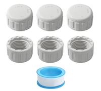 Kyuionty 6 Pcs 1/2" PVC End Cap Fittings White Female Thread Pipe Plug Adapter for Sprinkler Cap, Plumbing, Pipe Repair and DIY Projects