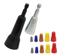 Kyuionty Wire Twister Tool with 1/4" Chuck, Black Wire Nut Twister for Drill Spin Twist Wire Connector Socket Compatible with 8-14 AWG, Quick Cable Stripping and Twisting Driver (2pcs)