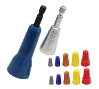 Kyuionty Wire Twister Tool with 1/4" Chuck, Blue Wire Nut Twister for Drill Spin Twist Wire Connector Socket Compatible with 8-14 AWG, Quick Cable Stripping and Twisting Driver (2pcs)