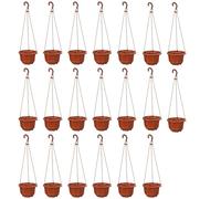 KYUQY 20pcs Plastic Hanging Plant Pots, 5.2inch Wall Flower Pot with Hooks - Plant Pots and Basket Holders for Indoor Outdoor Plants