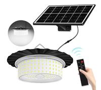 KYUQY Solar Light Outdoor Motion Sensor Lights, 360° Lighting Waterproof Solar Powered Pendant Light with Remote Control for Home, Shop, Garage, Patio, Yard (1 Pack)