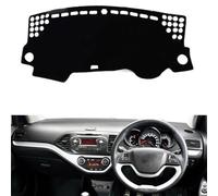 KYVQJDGS Fit for Kia Picanto 2012-2016 RHD, Dash Cover, Black Non-Slip Car Dash Mat Dashboard Cover, Car Interior Protection