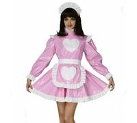 KYXSPINWARDPV PVC Female Servant Locked Cosplay Clothing,women Pink,L