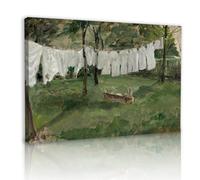 Kyxxshzg Wall Art Picture, Nature Landscape Canvas Painting, Vintage Country Art Print for Bedroom Bathroom Living Kitchen Farmhouse (White bed sheet, 12×16 Inches, Framed)