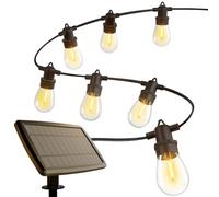 KYY 102FT(96+6) Solar String Lights Outdoor with USB Port Remote Control, LED Waterproof Solar Powered Patio with 32 Sockets, Heavy-Duty and UL Listed Porch Market Lights