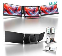 KYY X90D 15.6" Laptop Screen Extension, 1080P FHD IPS Laptop Screen, Triple USB-C Cable, Dual Travel Screen for 12-17 inch Laptops, 360° Rotation and Kickstand,
