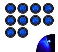 KYYET 10 Pcs 3/4 Inch Mount LED Rear Side Marker Indicator Lights for Trucks, Traile,Cab Marker, RV Marker,Marine Led Utility Strip Light for Boats,Taillight Brake Stop Lamp12V (Blue)