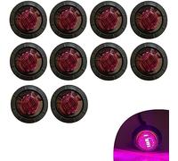 KYYET 10 Pcs 3/4 Inch Mount LED Rear Side Marker Indicator Lights for Trucks, Traile ,Cab Marker, RV Marker,Marine Led Utility Strip Light for Boats ,Taillight Brake Stop Lamp12V (Purple)